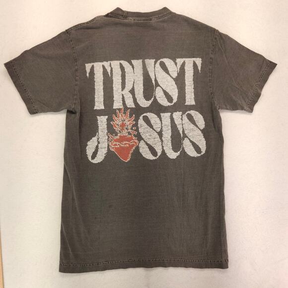 Righteous Trust Jesus Short Sleeve Graphic Crew Neck T Shirt Mens Size S Gray - Picture 9 of 9